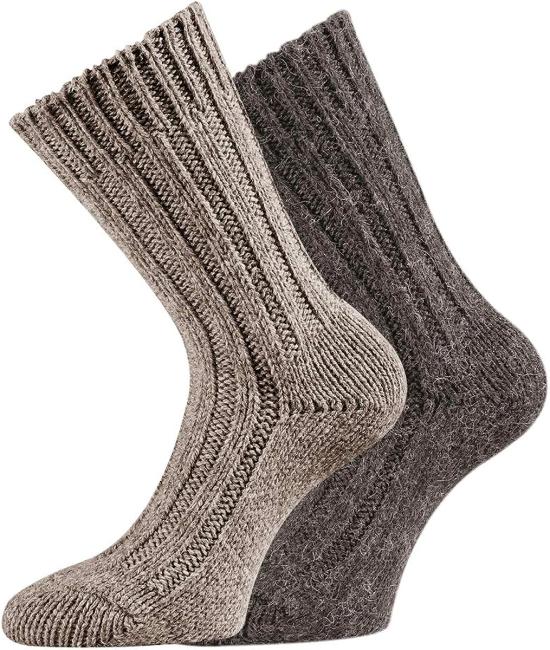 2 Paar TippTexx 24 superweiche Wollsocken mit Alpaka für Damen & Herren